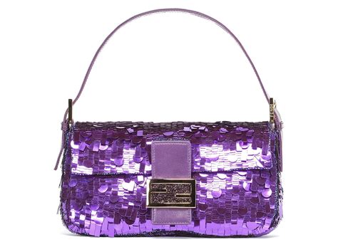 purple fendi baguette sequin|purple sequin fendi bag.